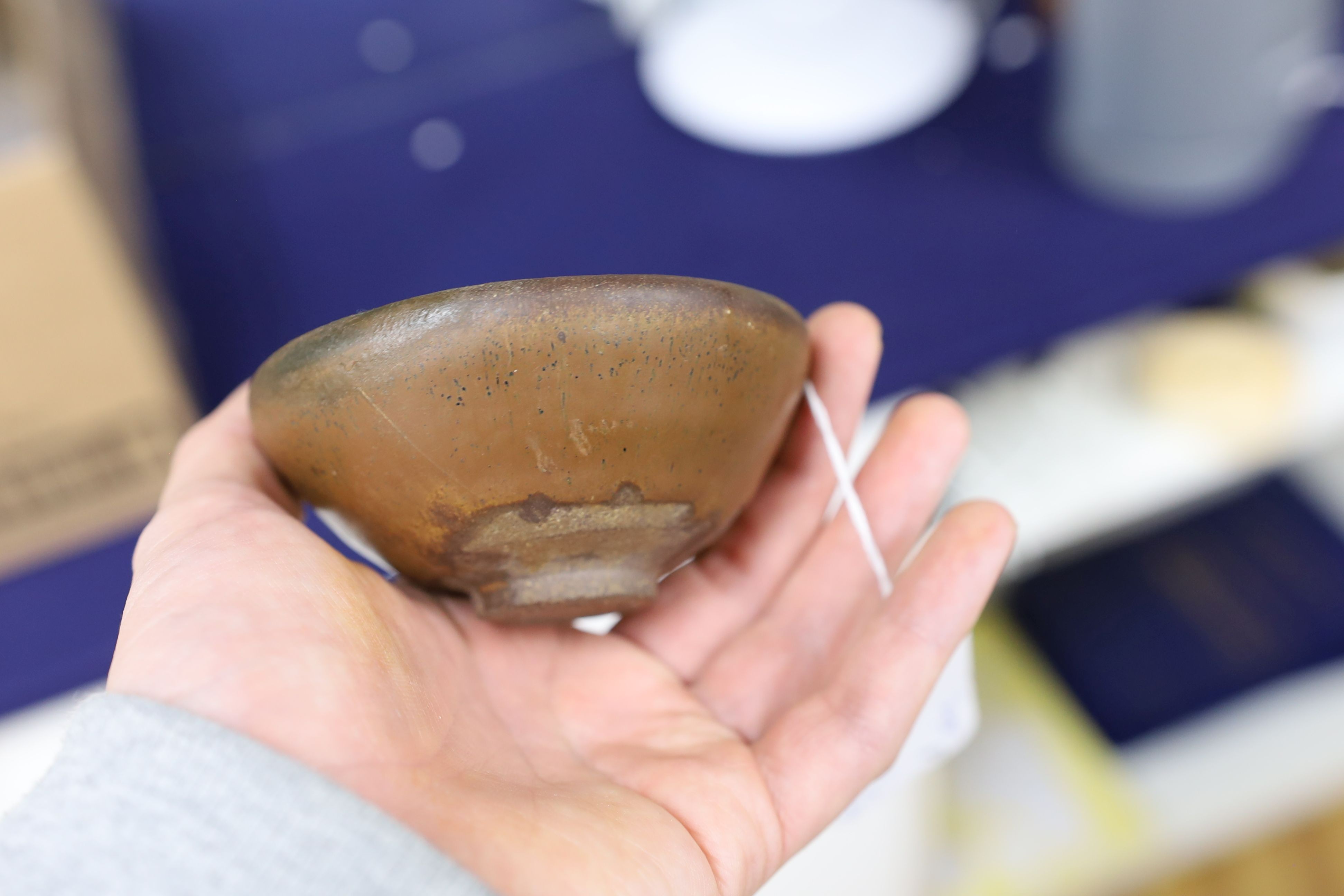 A group of Chinese Jian ware tea bowls, Song dynasty, largest 11.5 cms diameter, 7cm to 11.4cm diameter